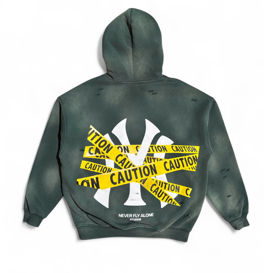 Caution Vintage Hoodie