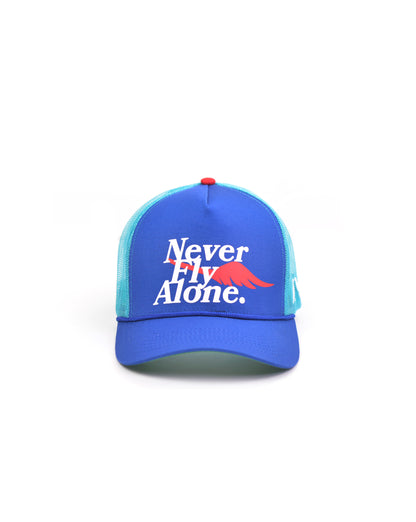 Never Fly Alone Trucker (Blue)